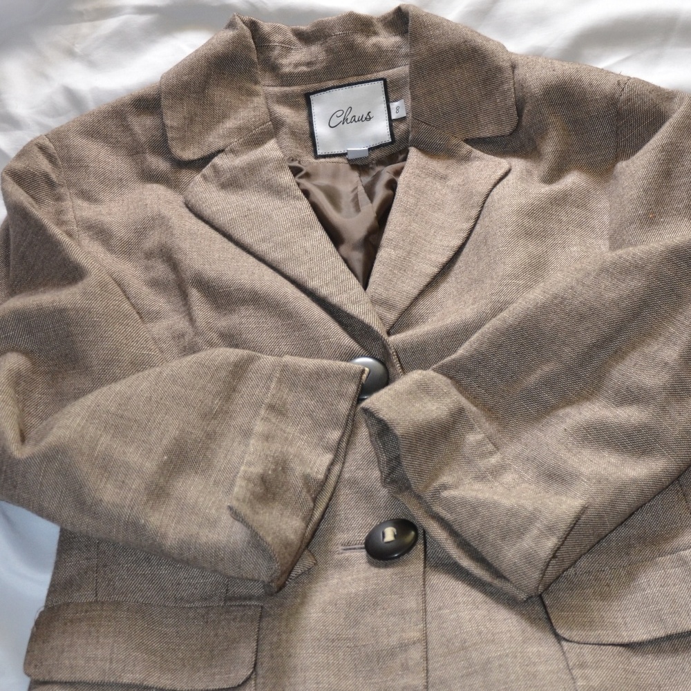 Chaus Brown Tweed Blazer